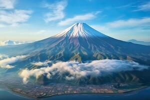 ai generado aéreo ver de montar fuji, Japón, ai generado foto