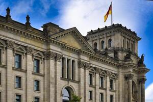 Berlin, Germany, 2021 - Reichstag building, German Bundestag, Government district, Tiergarten, Berlin, Germany photo