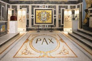 Lima, Peru, 2022 - Basilica Metropolitan Cathedral of Lima, Side chapel with the Francisco Pizzaro tomb and fresco, Lima, Peru photo