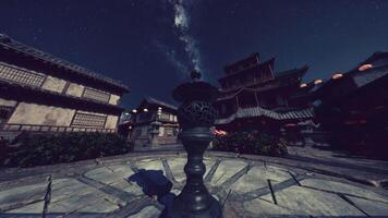 Old Japanese Temple Complex Under the Stars of the Milky Way video