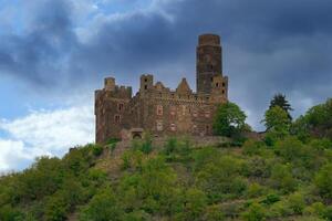 View over Maus castle, Wellmich, Rhineland Palatinate, Germany photo