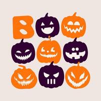 Halloween Spooky - Boo Pumpkins Vector Art, Illustration and Graphic