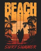 Beach-Surf Summer Vector Art, Illustration and Graphic