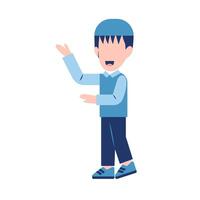 Muslim Boy With Explaining Gesture vector