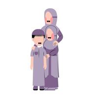 Flat Illustration Of Muslim Family vector