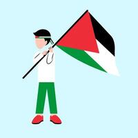 A Man Holding Palestine Flag vector