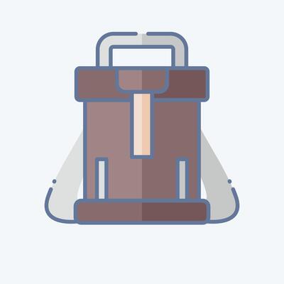 Icon Backpack. related to Hipster symbol. doodle style. simple design editable. simple illustration