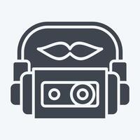 Icon Cassette. related to Hipster symbol. glyph style. simple design editable. simple illustration vector