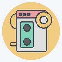 Icon Walkman. related to Hipster symbol. color mate style. simple design editable. simple illustration vector