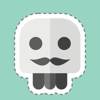 Sticker line cut Skull. related to Magic symbol. simple design editable. simple illustration vector