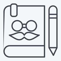 Icon Notebook. related to Hipster symbol. line style. simple design editable. simple illustration vector