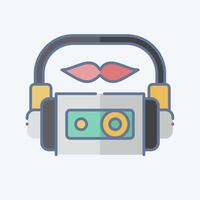 Icon Cassette. related to Hipster symbol. doodle style. simple design editable. simple illustration vector