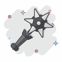 Icon Mace. related to Weapons symbol. comic style. simple design editable. simple illustration vector