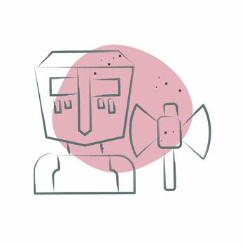 Icon Axe. related to Medieval symbol. Color Spot Style. simple design editable. simple illustration vector