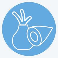 Icon Onion. related to Vegan symbol. blue eyes style. simple design editable. simple illustration vector