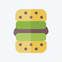 Icon Vegan Burger. related to Vegan symbol. flat style. simple design editable. simple illustration vector