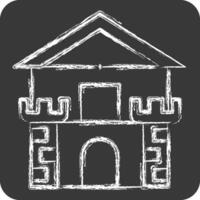 Icon Fortress. related to Medieval symbol. chalk Style. simple design editable. simple illustration vector