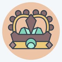 Icon Crown. related to Medieval symbol. color mate style. simple design editable. simple illustration vector