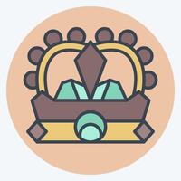 Icon Crown. related to Medieval symbol. color mate style. simple design editable. simple illustration vector