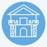 Icon Fortress. related to Medieval symbol. blue eyes style. simple design editable. simple illustration vector