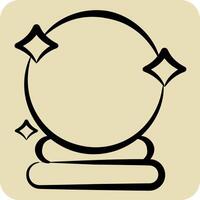 Icon Crystal Ball. related to Magic symbol. hand drawn style. simple design editable. simple illustration vector