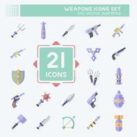 Icon Set Weapons. related toTools of War symbol. flat style. simple design editable. simple illustration vector