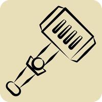 Icon Hammer. related to Weapons symbol. hand drawn style. simple design editable. simple illustration vector