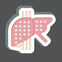 Sticker Liver Fibrosis. related to Hepatologist symbol. simple design editable. simple illustration vector
