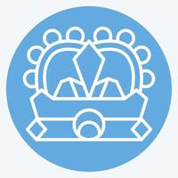 Icon Crown. related to Medieval symbol. blue eyes style. simple design editable. simple illustration vector