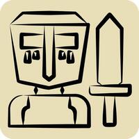 Icon Sword. related to Medieval symbol. hand drawn style. simple design editable. simple illustration vector