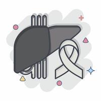 icono cáncer. relacionado a hepatólogo símbolo. cómic estilo. sencillo diseño editable. sencillo ilustración vector