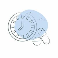 Icon Medication Timing. related to Hepatologist symbol. Color Spot Style. simple design editable. simple illustration vector