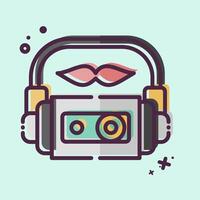 Icon Cassette. related to Hipster symbol. MBE style. simple design editable. simple illustration vector