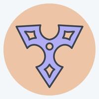 icono shuriken. relacionado a armas símbolo. color compañero estilo. sencillo diseño editable. sencillo ilustración vector