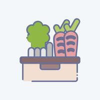 Icon Vegetable. related to Vegan symbol. doodle style. simple design editable. simple illustration vector