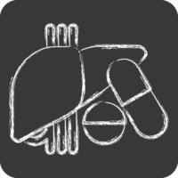 Icon Medication. related to Hepatologist symbol. chalk Style. simple design editable. simple illustration vector