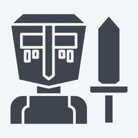 Icon Sword. related to Medieval symbol. glyph style. simple design editable. simple illustration vector