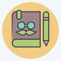 Icon Notebook. related to Hipster symbol. color mate style. simple design editable. simple illustration vector