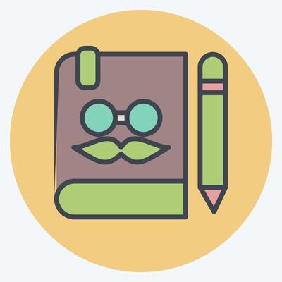 Icon Notebook. related to Hipster symbol. color mate style. simple design editable. simple illustration