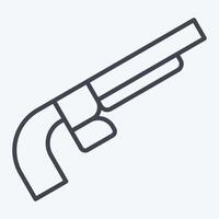 Icon Shotgun. related to Weapons symbol. line style. simple design editable. simple illustration vector