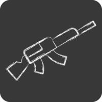 icono francotirador rifle 2. relacionado a armas símbolo. tiza estilo. sencillo diseño editable. sencillo ilustración vector