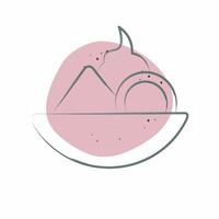 icono Fruta ensalada. relacionado a vegano símbolo. color Mancha estilo. sencillo diseño editable. sencillo ilustración vector