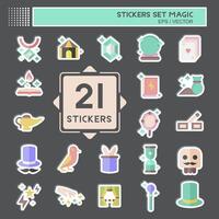 Sticker Set Magic. related to Holiday symbol. simple design editable. simple illustration vector