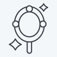 Icon Magic Mirror. related to Magic symbol. line style. simple design editable. simple illustration vector