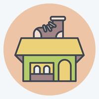 Icon Shoe Shop. related to Shoemaker symbol. color mate style. simple design editable. simple illustration vector