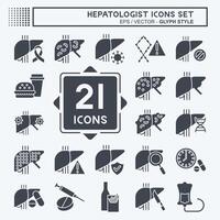 Icon Set Hepatologist. related to Health symbol. glyph style. simple design editable. simple illustration vector