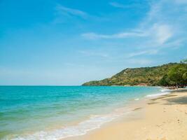 Beautiful Landscape horizon summer panorama look front view nobody  tropical seabeach white sand clean bluesky background calm Nature ocean wave water travel daytime at SaiKaew Beach Thailand Chonburi photo