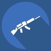 Icon Sniper Rifle 2. related to Weapons symbol. long shadow style. simple design editable. simple illustration vector