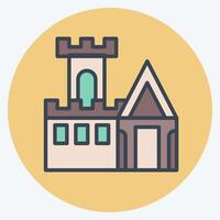 Icon Castle. related to Medieval symbol. color mate style. simple design editable. simple illustration vector