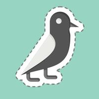 Sticker line cut Pigeon. related to Magic symbol. simple design editable. simple illustration vector